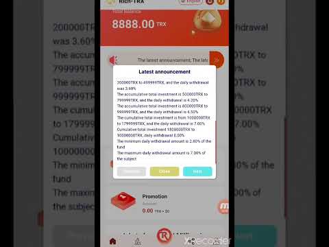 New TRX mining website in 2022 | Free mining reward 8888TRX | 10% daily income | Tron mining|