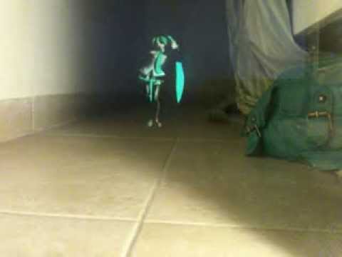 Hatsune Miku Hologram test in my room :3