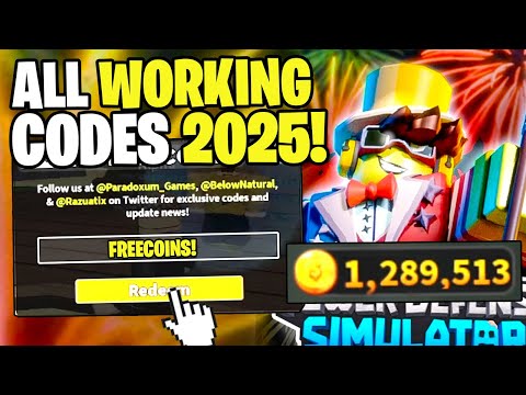 *NEW* ALL WORKING CODES FOR TOWER DEFENSE SIMULATOR IN 2024! ROBLOX TOWER DEFENSE SIMULATOR CODES