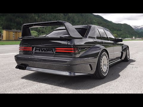 NEW Mercedes-Benz 190E EVO II restomod by HWA feat. 3.0 twin turbo V6 sound | Accelerations, StartUp