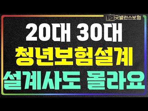 20대 30대 청년보험 설계사가 죽어도 알려주지 않는 가입요령