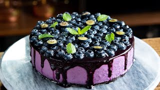 ホワイトチョコ香るブルーベリーレアチーズケーキの作り方 Blueberry No-bake cheese cake