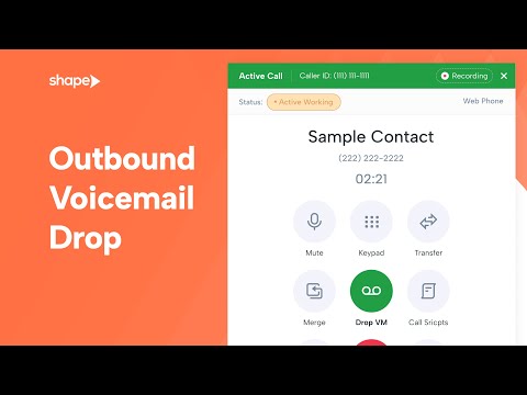 Outbound Voicemail Drop Recordings in Shape Software