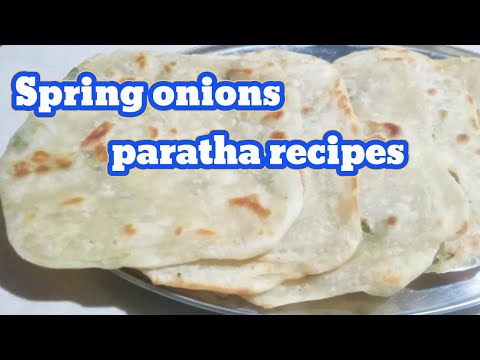 උදේට රාත්‍රියට teatime එකට ලූණුකොල මිශ්‍ර පරාටා | spring onions paratha recipe| paratha recipe