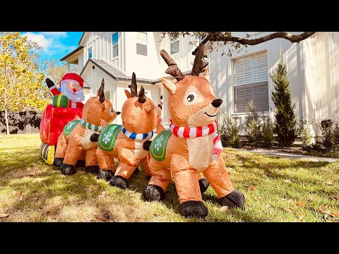 Amazon’s $85 Santa and 3 Reindeer 12ft Blow-Up Inflatable Xmas Decoration Real Review | EAONE BRAND