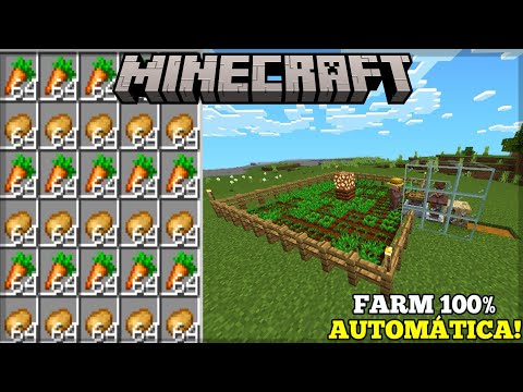 FARM de CENOURA e BATATA 100% AUTOMÁTICA PARA MINECRAFT 1.20+ (MCPE, BEDROCK E JAVA)