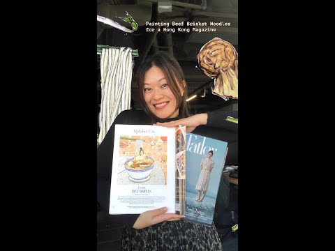 Paint a Magazine Assignment with a Fashion Illustrator in Hong Kong | Beef Brisket Noodles #Shorts