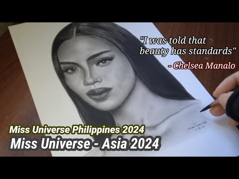 Drawing Chelsea Manalo, Miss Universe 2024, Miss Universe Asia 2024 | jesar art