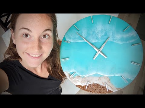 Resin Painting Ocean Clock