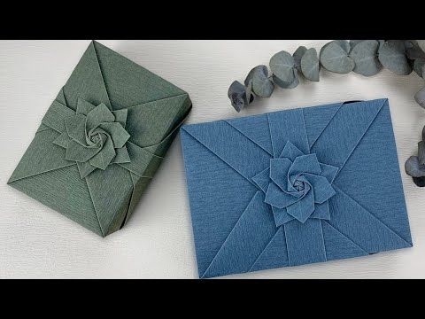 Gift Wrapping｜Gift Packing Tutorial + Origami Paper Flower