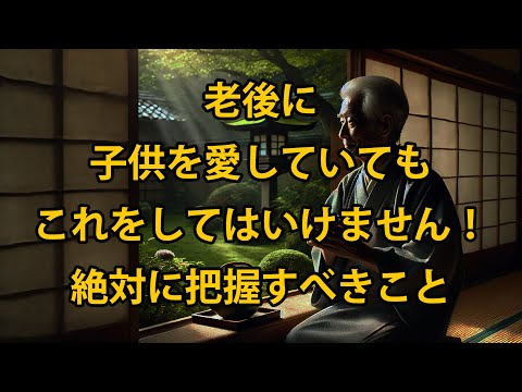 老後に、子供を愛していても、これをしてはいけません！老後には、絶対にこれを理解しておくべきです