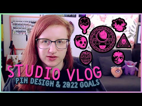 My 2022 Art Goals & Enamel Pin Design ✦ Studio Vlog