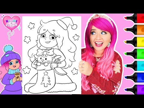 Coloring Kimmi The Clown Winter Wonderland Coloring Book | Christmas Stocking & Kitten Coloring Page