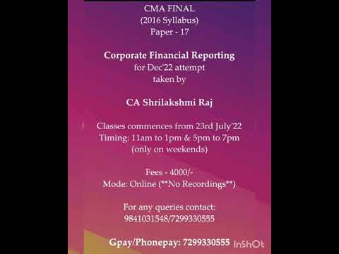 #CMAfinalCFR #CorporateFinancialReporting #cmafinal #cmaexams #dec22 #cfr #paper17