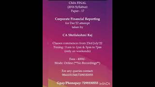 #CMAfinalCFR #CorporateFinancialReporting #cmafinal #cmaexams #dec22 #cfr #paper17