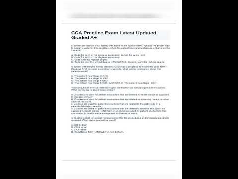 CCA Practice Exam questions & answers 2023 Latest Updated Graded A+