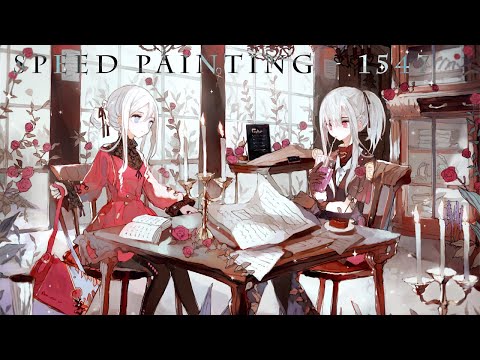 イラストメイキング - No.1547 / 約196倍速 字幕解説＆レイヤー🌙  speed painting