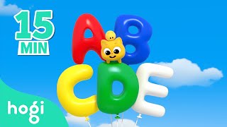 A B C D E 🎵 🔤 ｜ABC Song｜Learn ABC｜15 min｜ABC for Kids｜Hogi's Alphabet Play｜Hogi Play｜Hogi Pinkfong