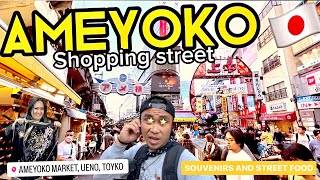 EXPLORING Ueno's "Ameyoko" shopping MARKET street! Tokyo Japan 🇯🇵 Virtual Tour of Cheap Souvenirs