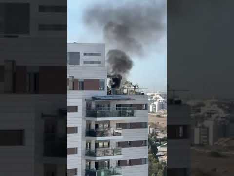 Explosive #drone from #yemen impact building in #israel