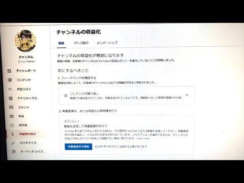 クリスマスに収益化が剥奪された話