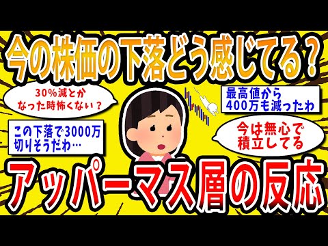 【2chお金の話題】みんな今の株価の下落どう感じてる？アッパーマス層の反応【2ch有益スレ】