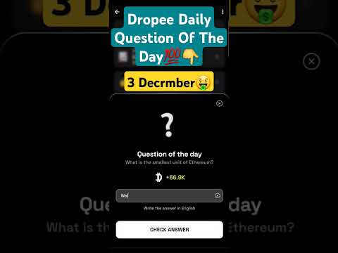 Dropee Daily Question Of The  Day code 3 December | Dropee New Code Today | Dropee Code #dropee