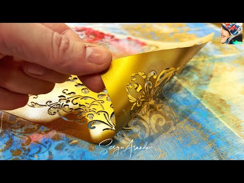 Stencil + Newspaper & Acrylic Paint = Stunning Art Gold Decay 🤩 You Won't Believe How Simple It Is!