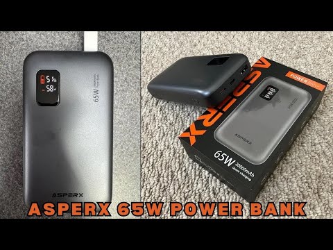 AsperX 65W Power Bank – 20,000mAh Fast Charging for Laptops and Phones