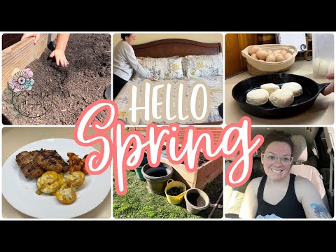 A day in the life of simple homemaking || starting the garden 🫛🥔🥕