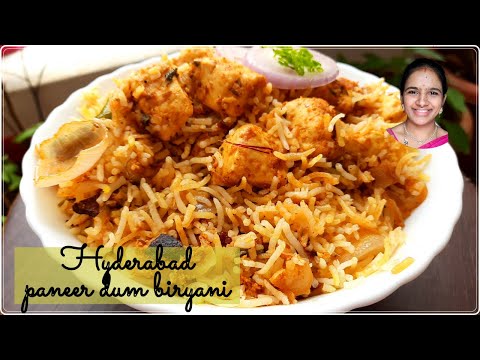 Hyderabadi paneer dum biryani in telugu | Paneer biryani in telugu | Restaurant style paneer biryani