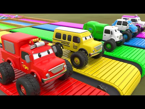 5 Amazing Vehicles for Kids 🚗🚚🚒 | Fun Cartoon Adventures with Bus, Trucks, and More!