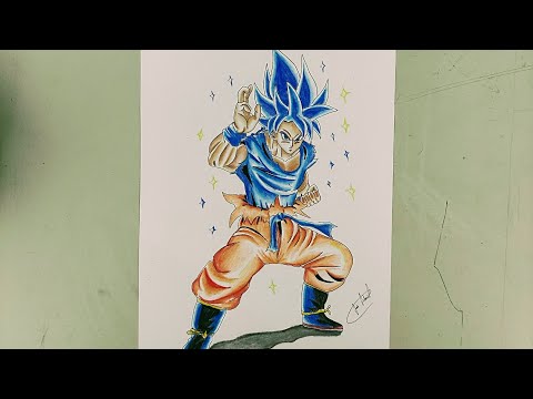 Drawing Goku ssj blue evolution ( DBS )