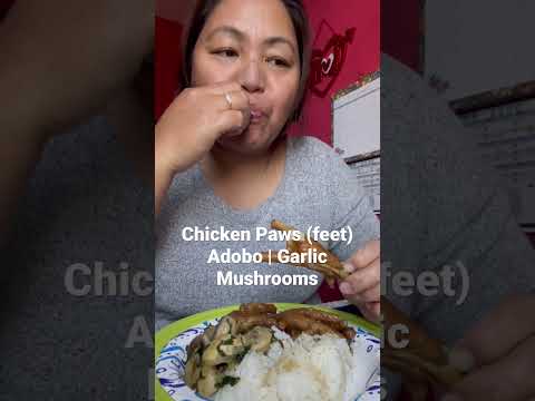 Chicken Paws (feet) Adobo | Garlic Mushrooms | #shorts  #fyp #howto #asmrsounds