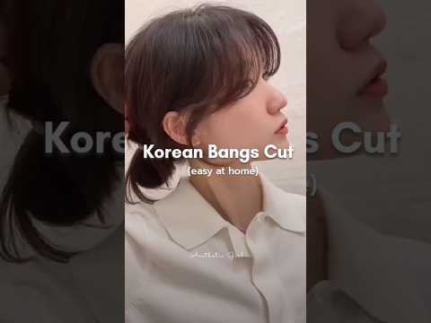 Korean Bangs Cut at home 💇🏼‍♀️#ytshorts #shorts #hairtutorial #haircut