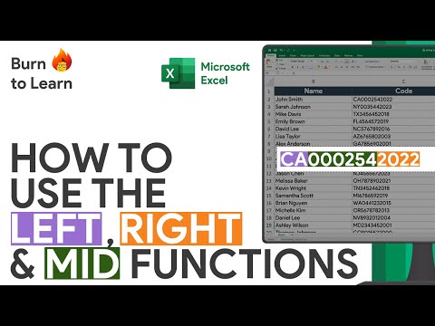 How to use the LEFT, RIGHT and MID FUNCTIONS | Excel Tutorial