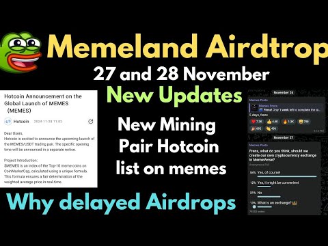 Memeland Airdrop || New Hotcoin Mining || Exchange Listing || Today New Updates ||