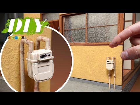 DIY Miniature Showa era japanese apartment #19 gas meter