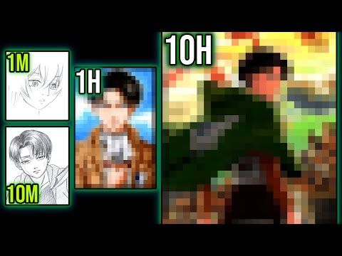 Drawing CHALLENGE |1M, 10M, 1H, 10H| LEVI ACKERMAN