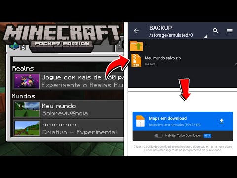 COMO SALVAR SEUS  MUDOS DE MINECRAFT E POR PARA DOWNLOAD - MINECRAFT PE 1.21!! (FAZER BACKUP)