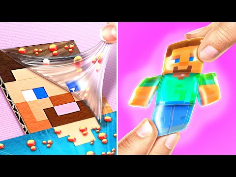 Cardboard or Squishy Steve? 😲 *Minecraft VS Roblox Big Crafts Challenge*