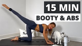 Quick Effective 15 Min Hourglass Abs & Booty Workout | No Equipment| No Repeat | Pilates at Home