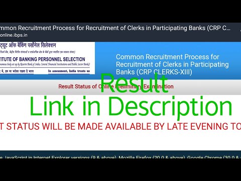 IBPS Clerk Prelims Result today!!