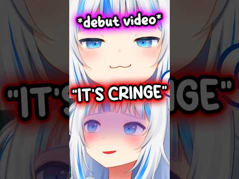 Gura Cringes From Reacting to Debut Video #hololive #envtuber #vtuber