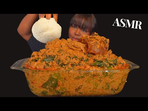 ASMR FUFU & EGUSI SOUP MUKBANG |Turkey wings| Nigerian food (Talking) Soft Eating Sounds| Vikky ASMR