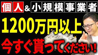 【やらなきゃ損！】個人事業主でも1200万円以上貰えます！小規模事業者におすすめの補助金3選について税理士が解説します