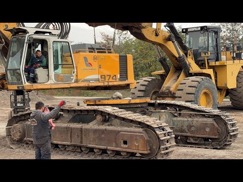 Changing The Rotation Ring Of Liebherr 974 Excavator - Labrianidis Mining Works - 4K