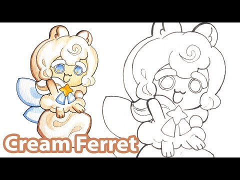 How to draw Cream Ferret Cookie | Cookie Run Kingdom