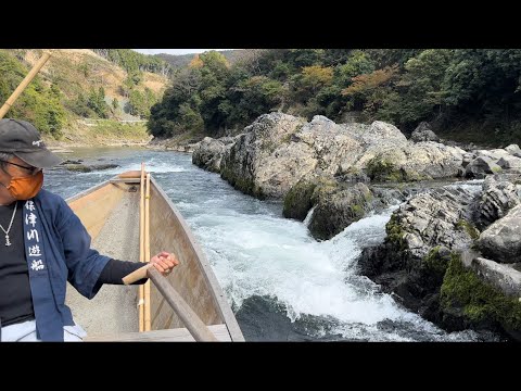 京都　嵐山　保津川　川下り　激流　渡月橋　ver1