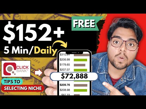 Top Niche! To Make $152+ Spending 5 Min/Day On ClickBank | Affiliate Marketing 2024 (Hindi)